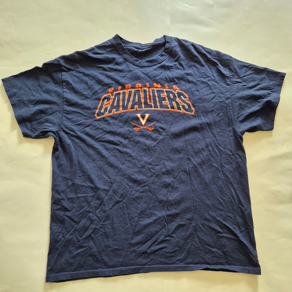 Virginia Cavaliers UVA NCAA Navy Blue Graphic T-Shirt Mens Large Sportswear